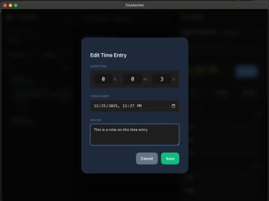 Edit time entry modal